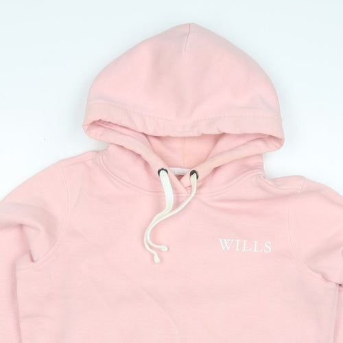 Jack Wills Women Pink UK 8 Pullover Hoodie Logo Drawstring Pockets