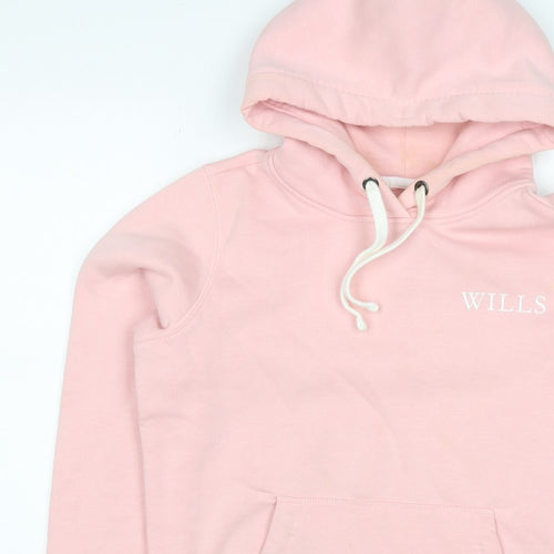 Jack Wills Women Pink UK 8 Pullover Hoodie Logo Drawstring Pockets