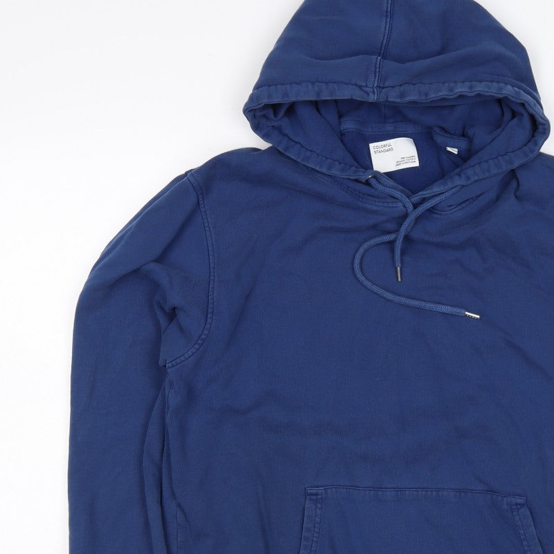 Additional view of Colorful Standard Men's Blue M Pullover Hoodie Organic Cotton Pockets