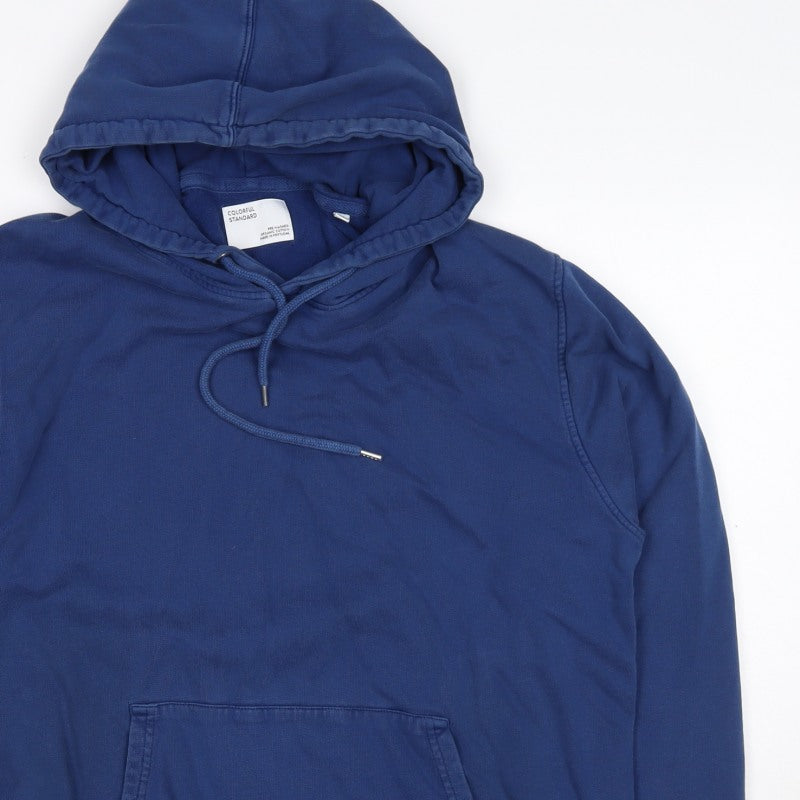 Additional view of Colorful Standard Men's Blue M Pullover Hoodie Organic Cotton Pockets