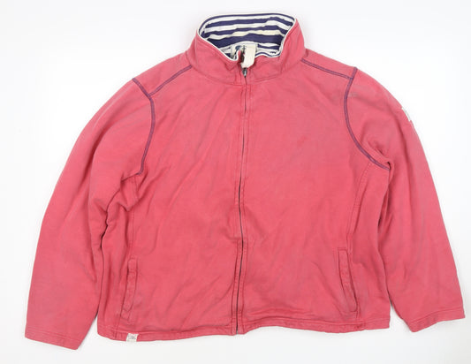 Front view of Lazy Jacks Women’s Pink UK 20 Full Zip Cotton Sweatshirt