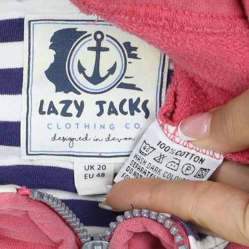 Lazy Jacks Women’s Pink UK 20 Full Zip Cotton Sweatshirt