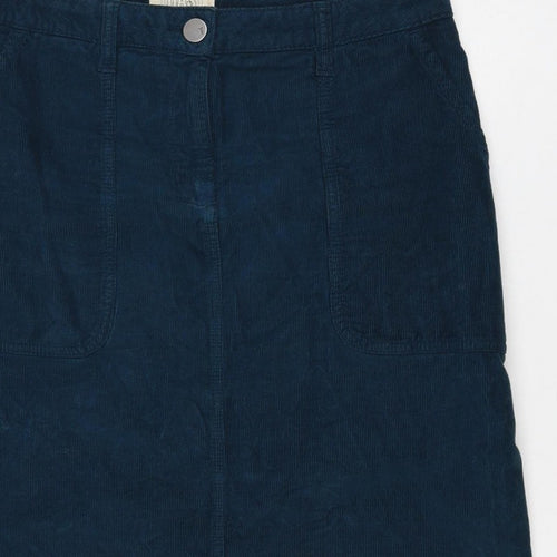 Toast Women Blue Size 10 Corduroy Straight Mini Skirt Pockets