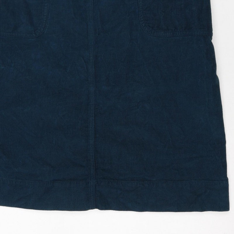 Toast Women Blue Size 10 Corduroy Straight Mini Skirt Pockets