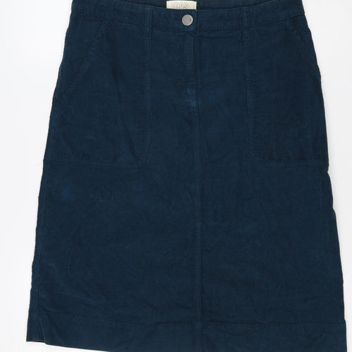 Toast Women Blue Size 10 Corduroy Straight Mini Skirt Pockets