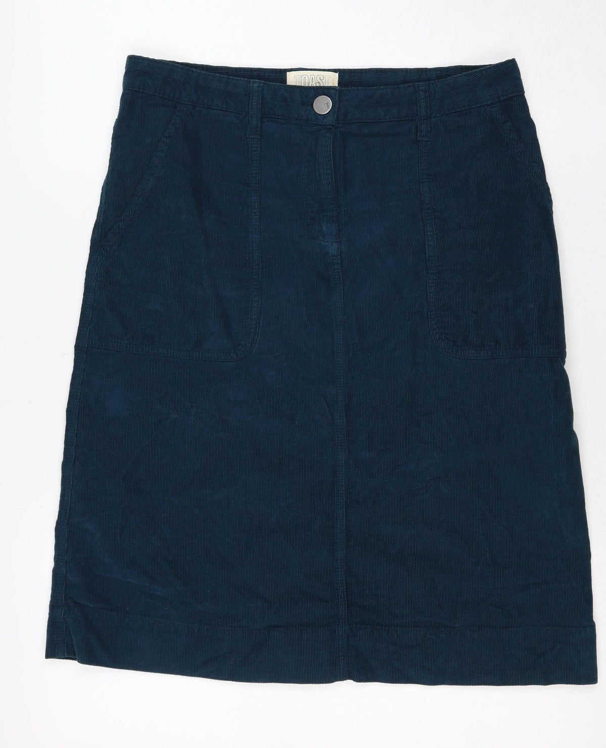 Toast Women Blue Size 10 Corduroy Straight Mini Skirt Pockets