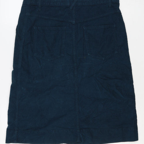 Toast Women Blue Size 10 Corduroy Straight Mini Skirt Pockets