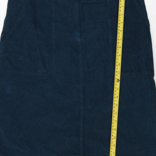Toast Women Blue Size 10 Corduroy Straight Mini Skirt Pockets