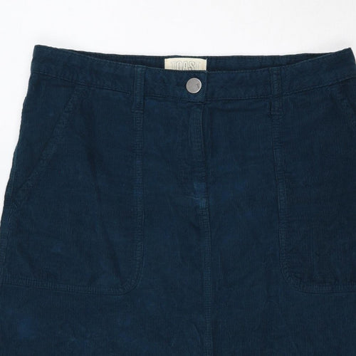 Toast Women Blue Size 10 Corduroy Straight Mini Skirt Pockets