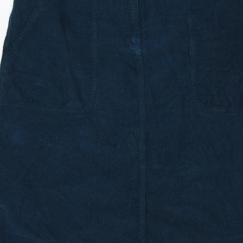 Toast Women Blue Size 10 Corduroy Straight Mini Skirt Pockets