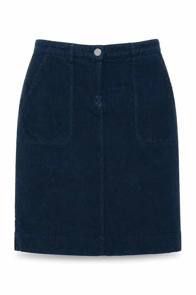 Toast Women Blue Size 10 Corduroy Straight Mini Skirt Pockets