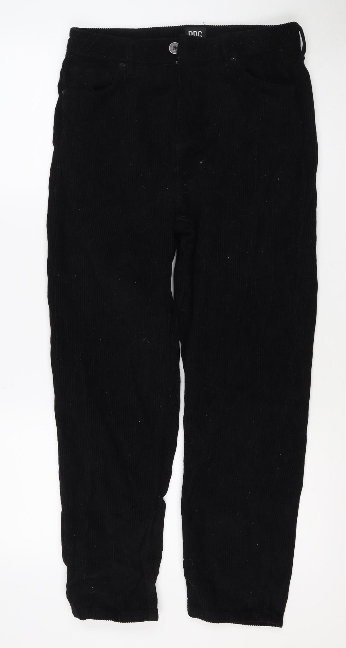 BDG Urban Outfitters Women Black Corduroy Mom Trousers UK 12 W30 L30
