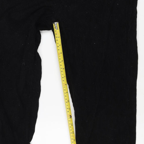 BDG Urban Outfitters Women Black Corduroy Mom Trousers UK 12 W30 L30