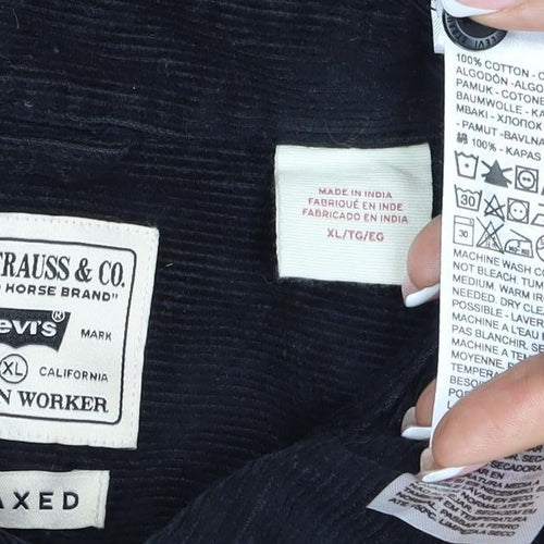 Levi's Men Black XL Jackson Worker Corduroy Button Jacket