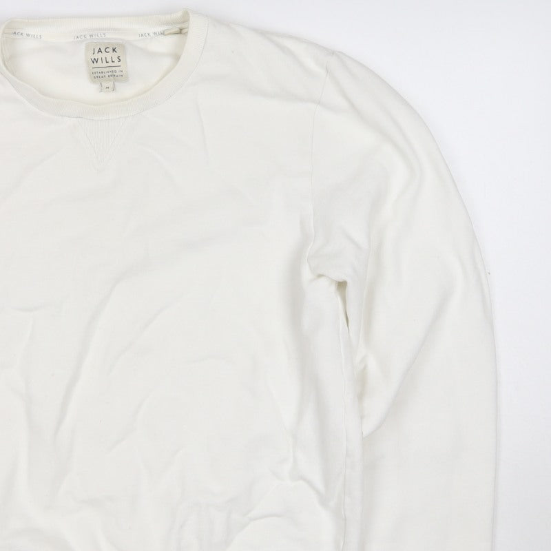 Additional view of Jack Wills Women’s Ivory M Pullover Crew Neck Logo Sweatshirt