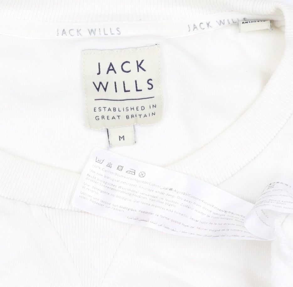 Additional view of Jack Wills Women’s Ivory M Pullover Crew Neck Logo Sweatshirt