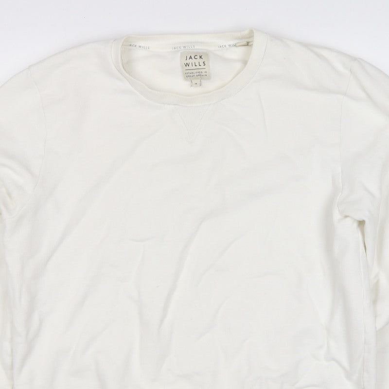 Additional view of Jack Wills Women’s Ivory M Pullover Crew Neck Logo Sweatshirt