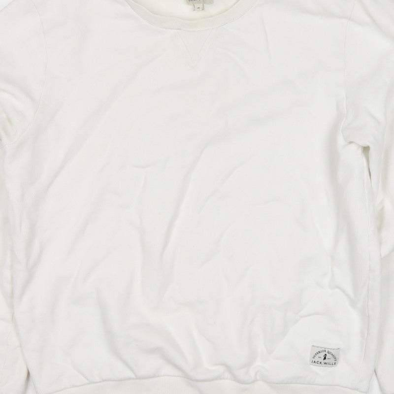 Additional view of Jack Wills Women’s Ivory M Pullover Crew Neck Logo Sweatshirt