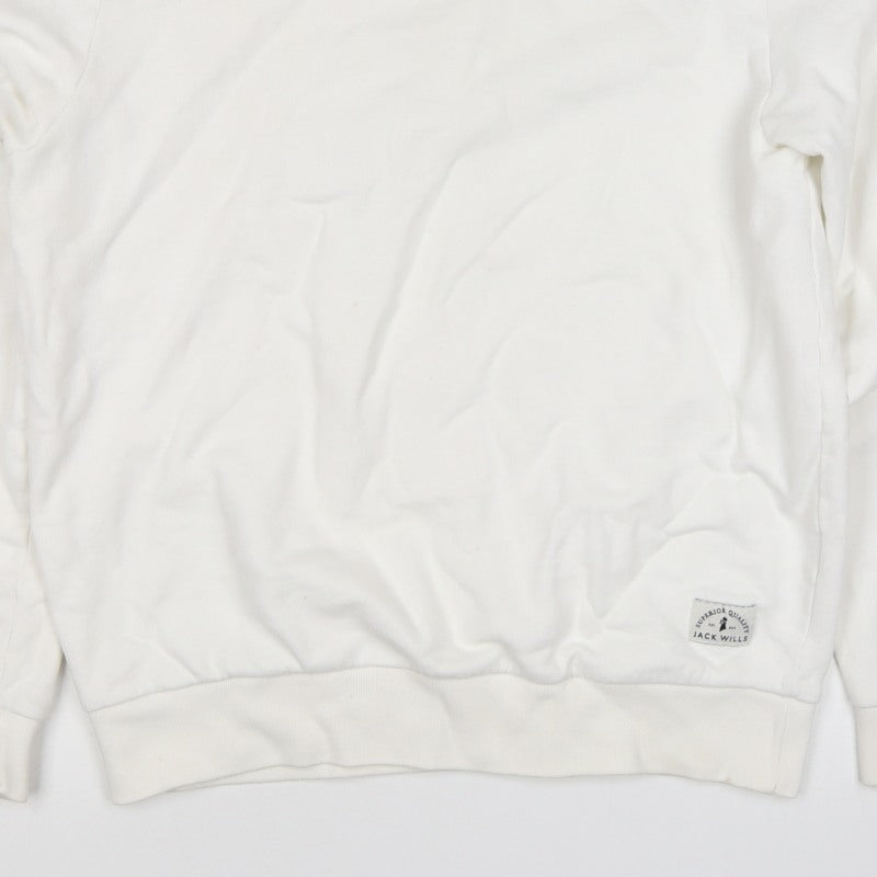 Additional view of Jack Wills Women’s Ivory M Pullover Crew Neck Logo Sweatshirt