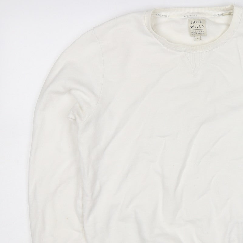 Additional view of Jack Wills Women’s Ivory M Pullover Crew Neck Logo Sweatshirt