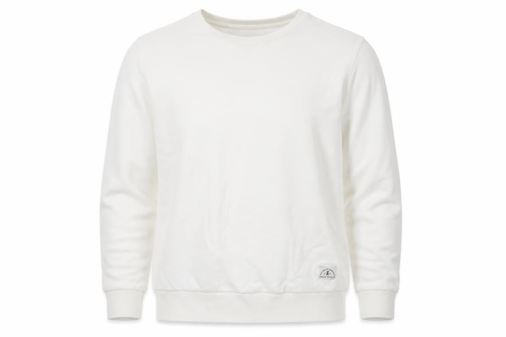 Front view of Jack Wills Women’s Ivory M Pullover Crew Neck Logo Sweatshirt