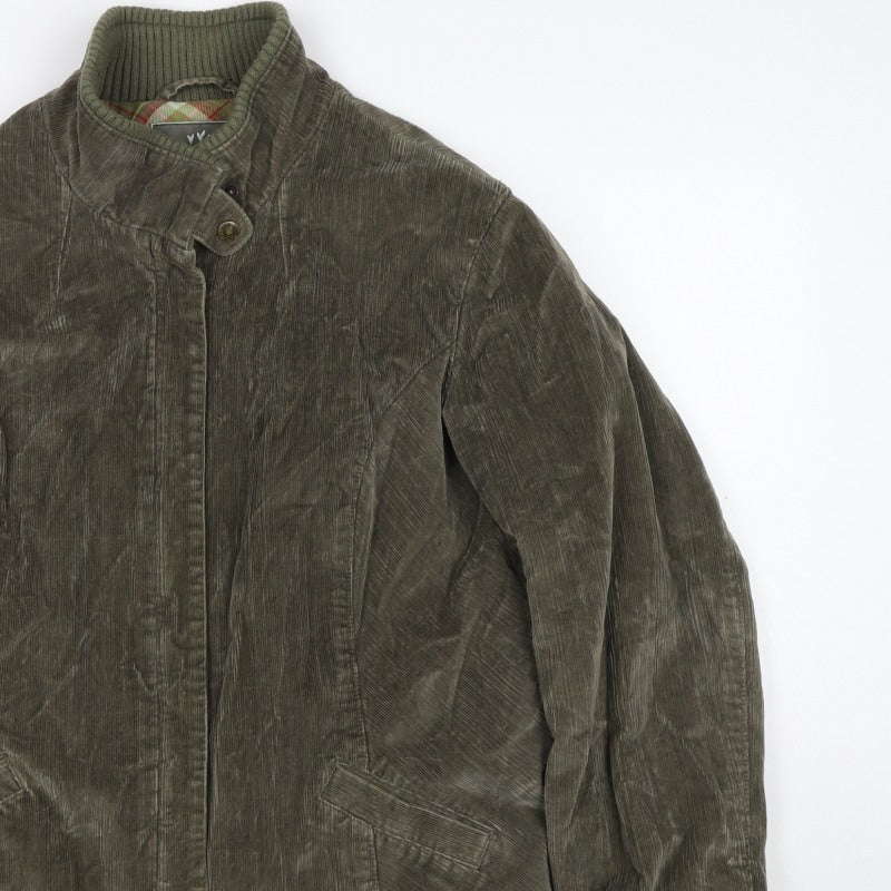Per Una Women’s Green Corduroy Jacket UK 20 Plus Lined Zip