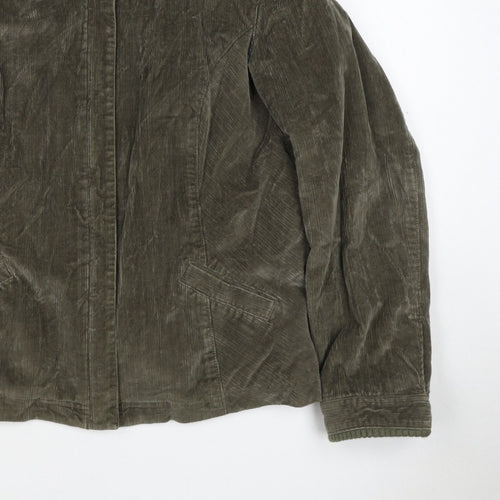 Per Una Women’s Green Corduroy Jacket UK 20 Plus Lined Zip