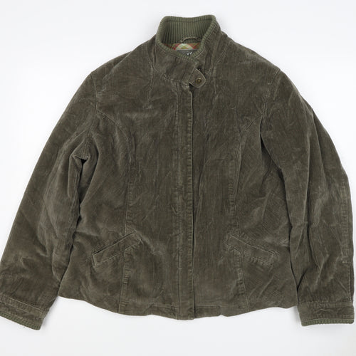 Per Una Women’s Green Corduroy Jacket UK 20 Plus Lined Zip