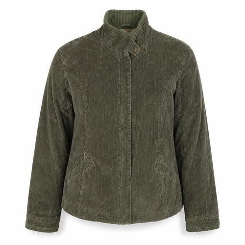 Per Una Women’s Green Corduroy Jacket UK 20 Plus Lined Zip