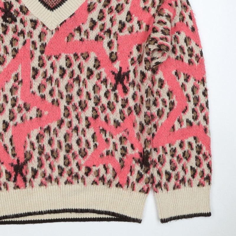 Additional view of Next Women’s Pink Leopard Print V-Neck Knit Jumper, size S