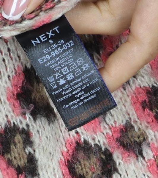 Additional view of Next Women’s Pink Leopard Print V-Neck Knit Jumper, size S