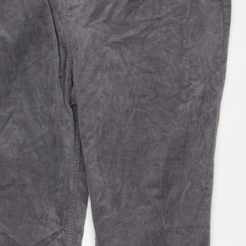 Marks & Spencer Women’s Grey Corduroy Straight Trousers UK 22 Regular