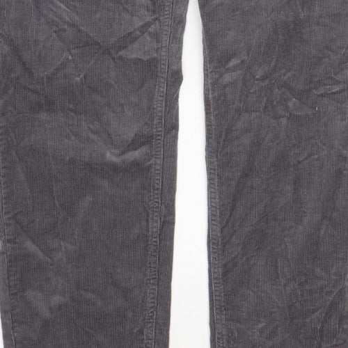 Marks & Spencer Women’s Grey Corduroy Straight Trousers UK 22 Regular
