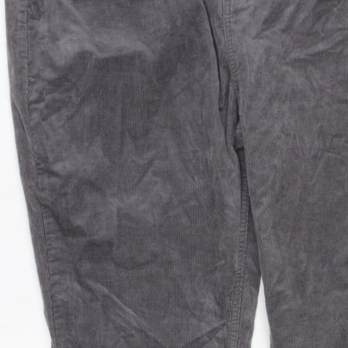 Marks & Spencer Women’s Grey Corduroy Straight Trousers UK 22 Regular