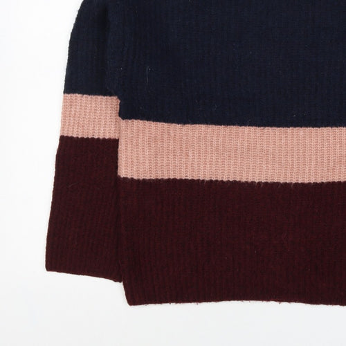 New Look Women Multicoloured UK 6 Pullover High Neck Knit Jumper