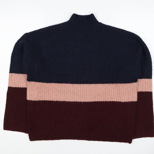 New Look Women Multicoloured UK 6 Pullover High Neck Knit Jumper