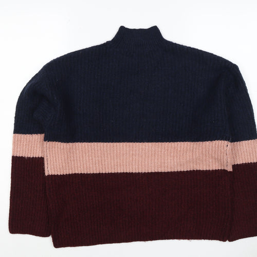 New Look Women Multicoloured UK 6 Pullover High Neck Knit Jumper