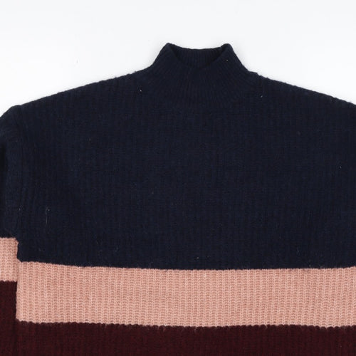 New Look Women Multicoloured UK 6 Pullover High Neck Knit Jumper