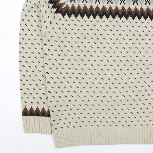 Red Herring Women’s Ivory Fair Isle Aztec Knit Jumper M