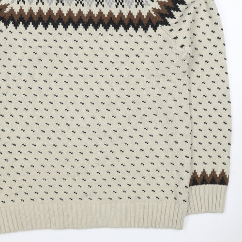 Red Herring Women’s Ivory Fair Isle Aztec Knit Jumper M