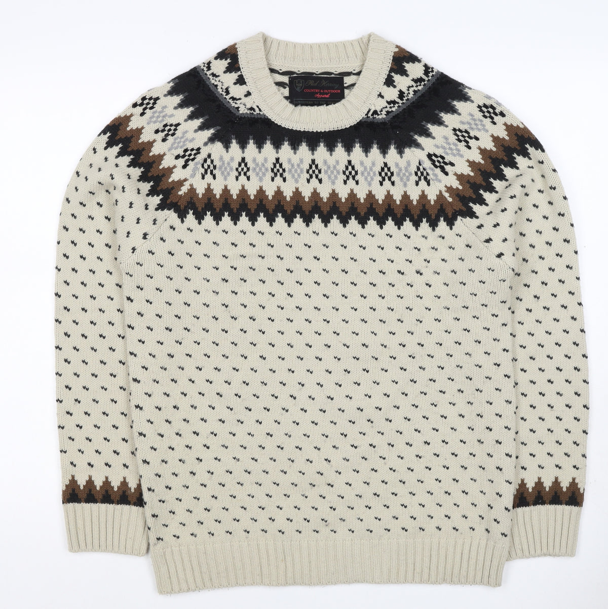 Red Herring Women’s Ivory Fair Isle Aztec Knit Jumper M
