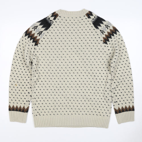 Red Herring Women’s Ivory Fair Isle Aztec Knit Jumper M