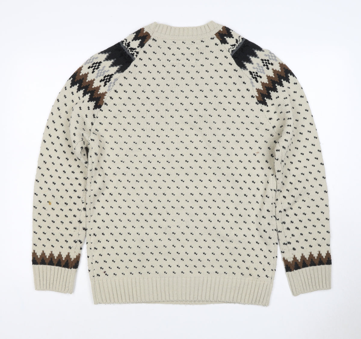 Red Herring Women’s Ivory Fair Isle Aztec Knit Jumper M