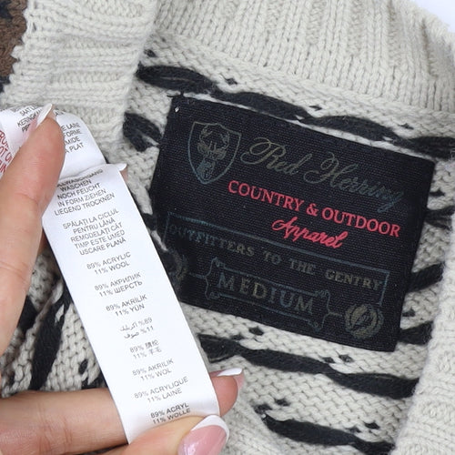 Red Herring Women’s Ivory Fair Isle Aztec Knit Jumper M