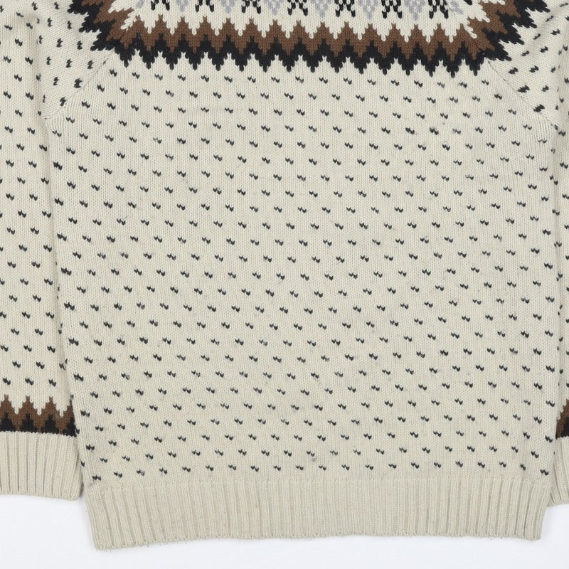 Red Herring Women’s Ivory Fair Isle Aztec Knit Jumper M