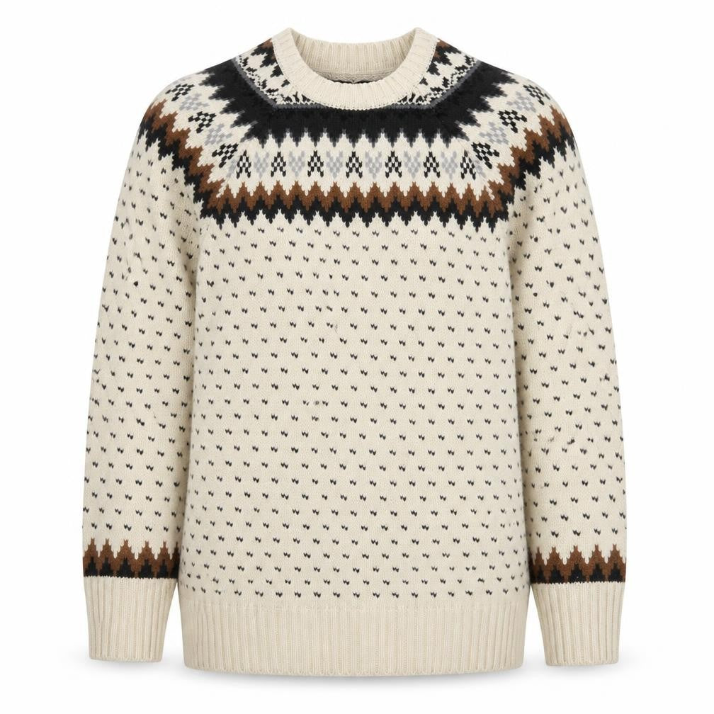 Red Herring Women’s Ivory Fair Isle Aztec Knit Jumper M