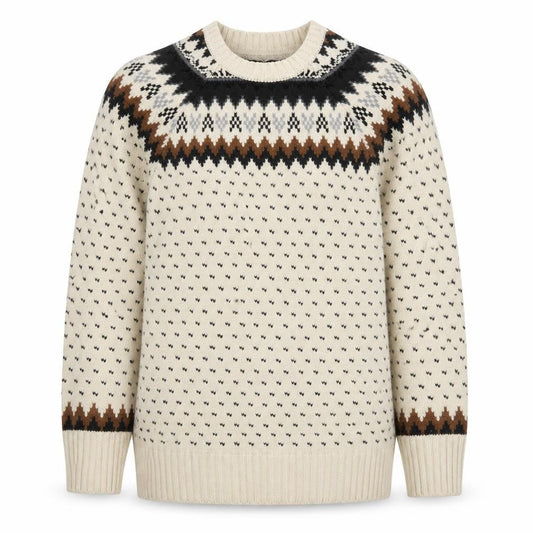 Red Herring Women’s Ivory Fair Isle Aztec Knit Jumper M