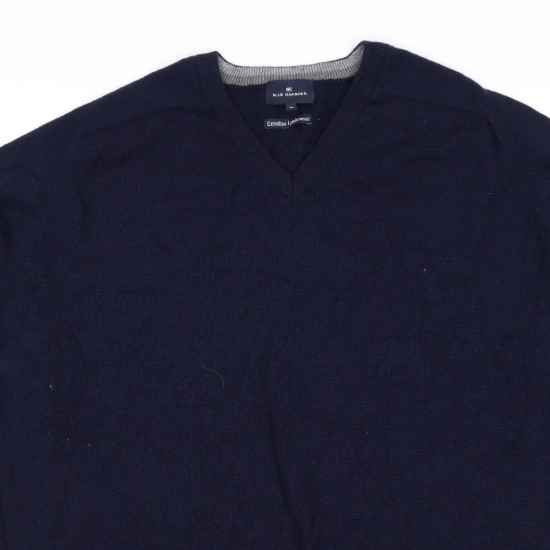 Additional view of Blue Harbour Men’s Navy XL Lambswool V-Neck jumper Classic