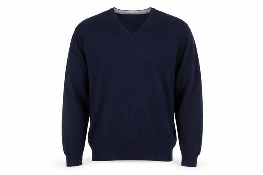 Blue Harbour Men’s Navy XL Lambswool V-Neck Pullover Jumper Classic
