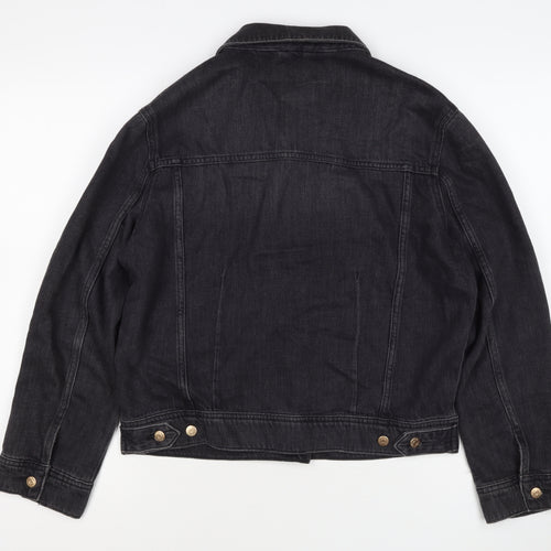 Own. Women’s Black UK 8 Denim Basic Jacket Button Front